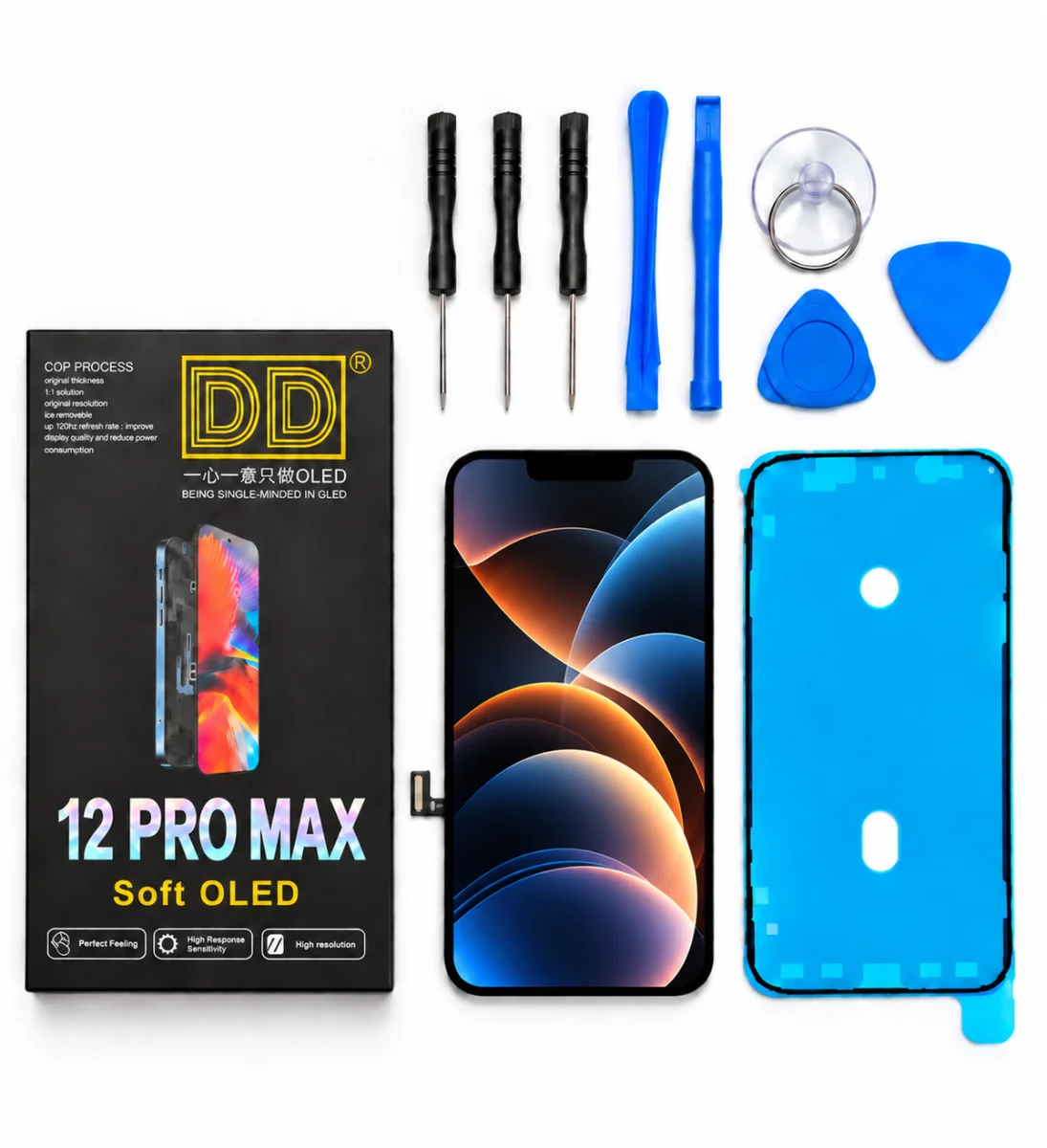 iPhone 12 Pro Max Ekran | DD - Canlı Renkler, Yüksek Hız ve Tamir Seti