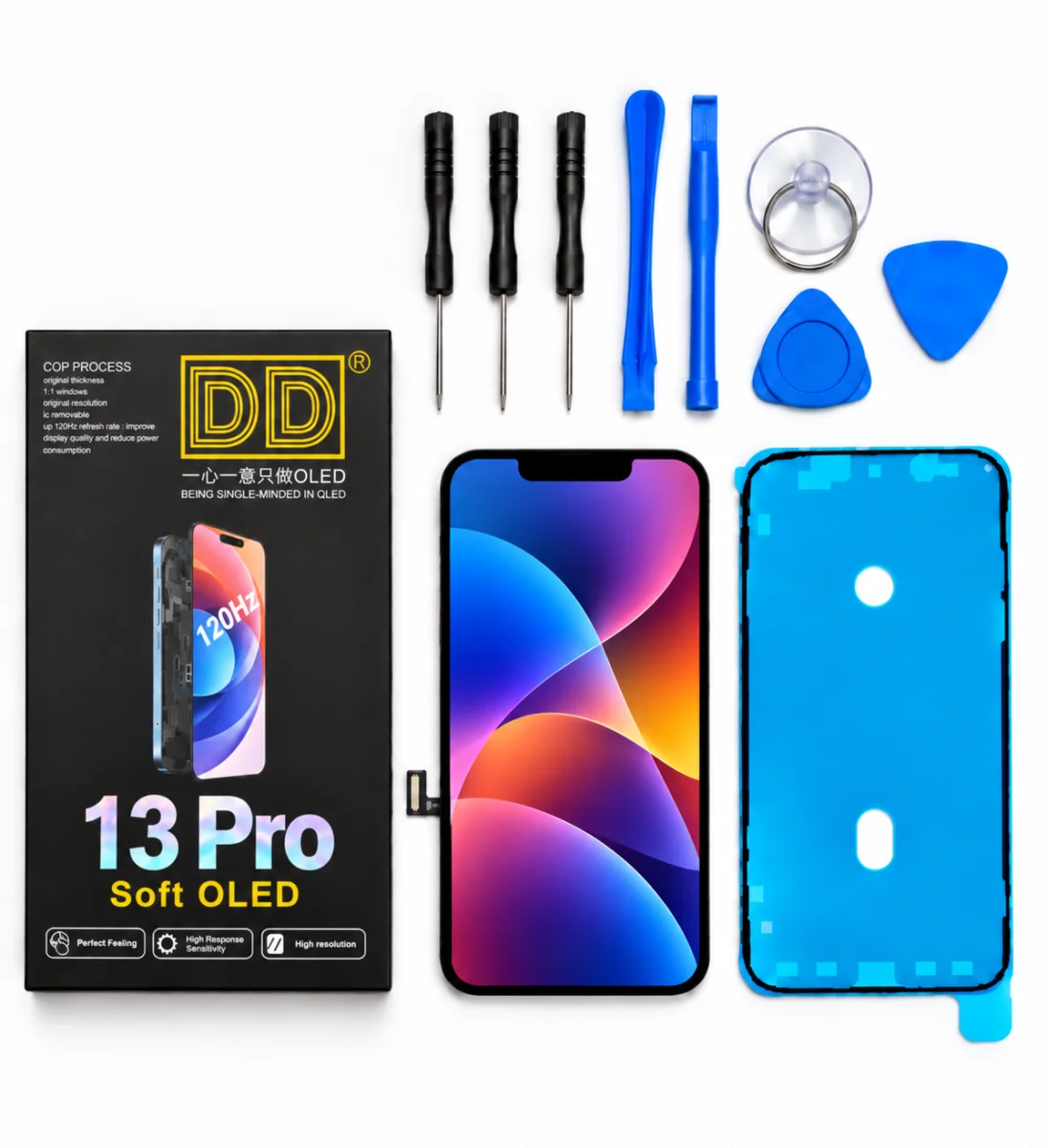 iPhone 13 Pro Ekran | DD - 120 Hz, Canlı Renkler ve Tamir Seti