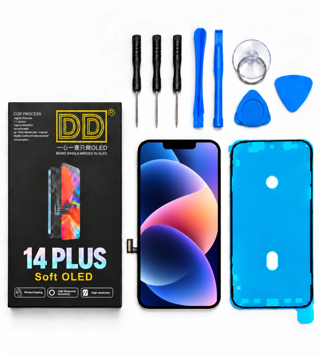 iPhone 14 Plus Ekran | DD - Canlı Renkler, Yüksek Hız ve Tamir Seti