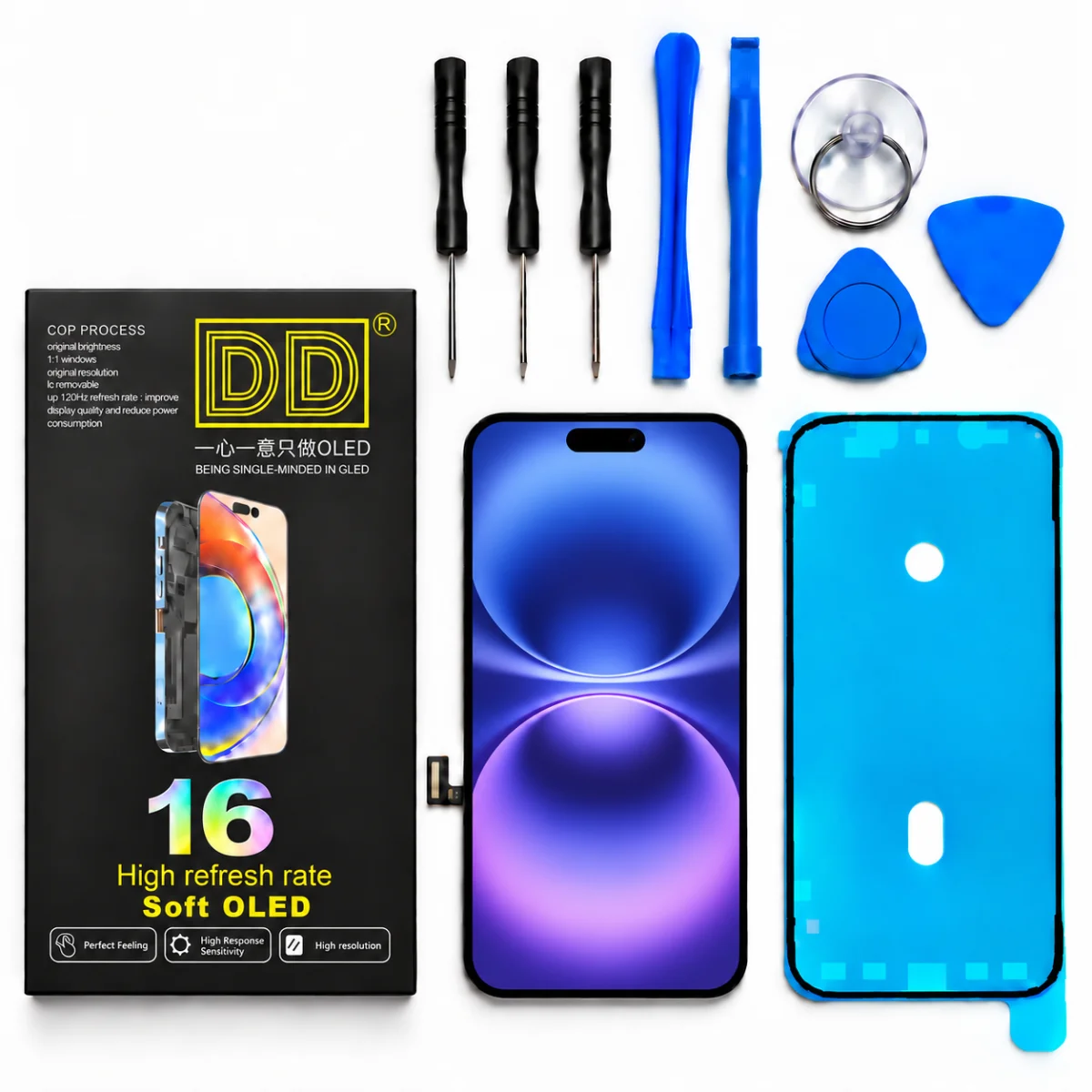 iPhone 16 Ekran | DD - Canlı Renkler, Yüksek Hız ve Tamir Seti