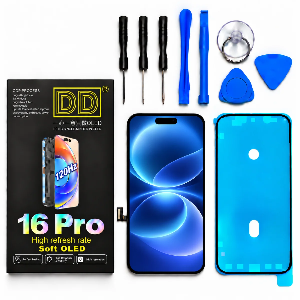 iPhone 16 Pro Ekran | DD - 120 Hz, Canlı Renkler ve Tamir Seti