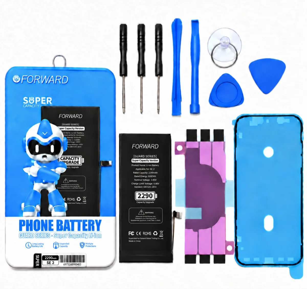 iPhone SE 2 Batarya - Forward 2290 mAh Güçlendirilmiş Pil ve Tamir Seti